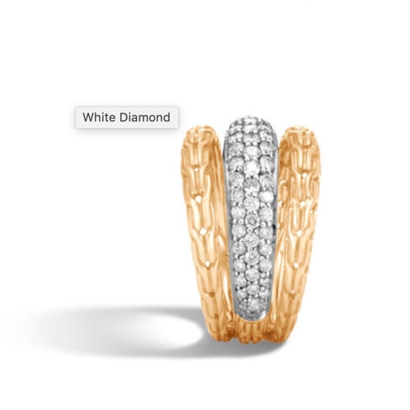John Hardy Gold Chain Diamond Ring - Picture 4 of 8